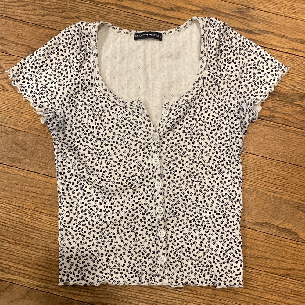 Brandy Melville button down floral top